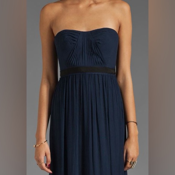 BCBG Max Azria Navy silk maxi size 2 - Picture 2 of 7